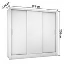 Ver imagem 4 de Guarda-Roupa Casal Santiago 3 Portas 3 Gavetas Branco - Pnr Móveis