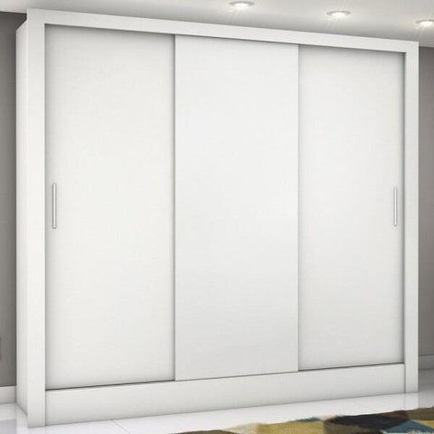 Guarda-Roupa Casal Santiago 3 Portas 3 Gavetas Branco - Pnr Móveis