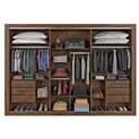 Ver imagem 3 de Guarda-roupa Casal Paris 3 Portas 6 Gavetas Espelhado 100% Mdf Braúna - Pnr Móveis