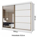 Ver imagem 4 de Guarda-Roupa Casal Paris 2 Portas 6 Gavetas Espelhado 100% MDF Branco - Panorama Móveis