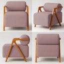 Ver imagem 4 de Kit 2 Poltronas Chloe Decorativas Orgânicas Bouclé Premium de Luxo Sala Quarto Recepção Encosto Rolo