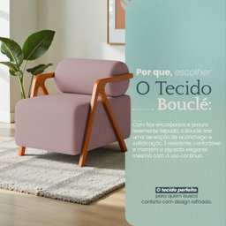 Kit 2 Poltronas Chloe Decorativas Orgânicas Bouclé Premium de Luxo Sala Quarto Recepção Encosto Rolo - 5 Kit 2 Poltronas Chloe Decorativas Orgânicas Bouclé Premium de Luxo Sala Quarto Recepção Encosto Rolo - 5
