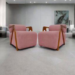 Kit 2 Poltronas Decorativas para Sala Chloe Bouclé Persa Premium - 2