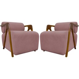 Kit 2 Poltronas Decorativas para Sala Chloe Bouclé Persa Premium - 1