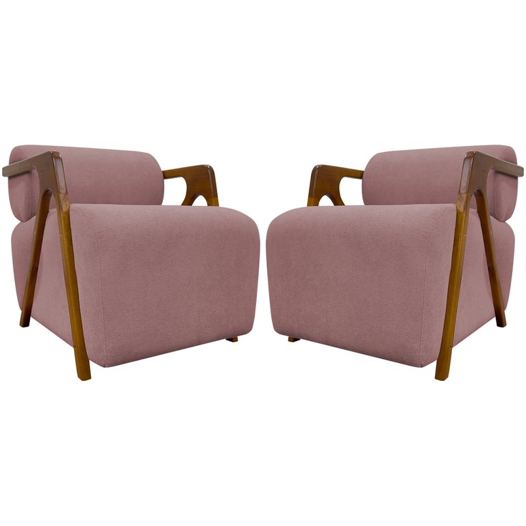 Kit 2 Poltronas Decorativas para Sala Chloe Bouclé Persa Premium Kit 2 Poltronas Decorativas para Sala Chloe Bouclé Persa Premium