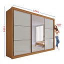 Ver imagem 6 de Guarda Roupa Casal 100% MDF 3 Portas de Correr 6 Gavetas com Espelho e Cabideiros 273x230x62cm