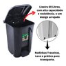 Lixeira Preta 60l Coleta de Lixo Grande Tampa Click Cozinha - 4