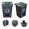 Lixeira Preta 60l Coleta de Lixo Grande Tampa Click Cozinha - 1