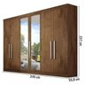 Guarda-roupa Casal Lara 6 Portas 4 Gavetas 100% Mdf Espelhado Brauna - Pnr Móveis - 4