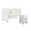 Ver imagem 3 de Quarto de Bebê Berço Evolution + Cômoda 3 Gavetas Classic Branca Madeira Natural