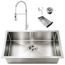 Ver imagem 1 de Kit Cuba Gourmet 60x40 Inox 304 Prata Escovada Torneira Monocomando Retrátil Cozinha