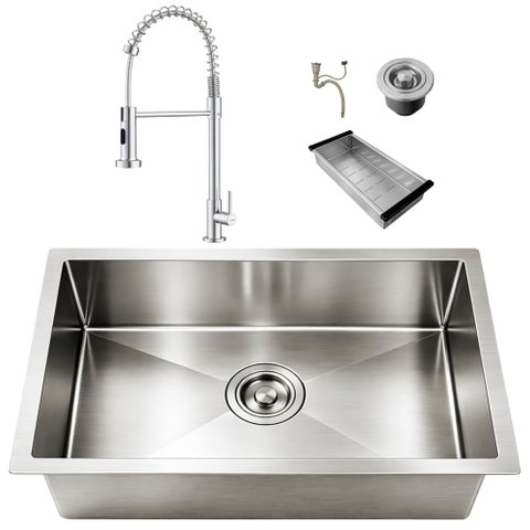 Kit Cuba Gourmet 60x40 Inox 304 Prata Escovada Torneira Monocomando Retrátil Cozinha