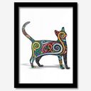Ver imagem 1 de Quadro Decorativo Gato Colorido 33cmx24cm Los Quadros