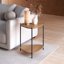 Ver imagem 1 de Mesa Lateral de Apoio Orgânica Artesano 45 Cm (largura) em Mdp Hanover (mel) e Pés em Aço Preto
