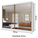 Ver imagem 4 de Guarda-Roupa Casal Royale Plus 2 Portas 6 Gavetas Espelhado 100% MDF Branco - Pnr Móveis
