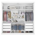 Ver imagem 3 de Guarda-Roupa Casal Royale Plus 2 Portas 6 Gavetas Espelhado 100% MDF Branco - Pnr Móveis