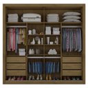 Ver imagem 3 de Guarda-Roupa Casal Royale Plus 2 Portas 6 Gavetas Espelhado 100% MDF Brauna - Pnr Móveis