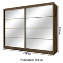 Ver imagem 4 de Guarda-Roupa Casal Royale Plus 2 Portas 6 Gavetas Espelhado 100% MDF Brauna - Pnr Móveis
