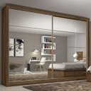 Ver imagem 1 de Guarda-Roupa Casal Royale Plus 2 Portas 6 Gavetas Espelhado 100% MDF Brauna - Pnr Móveis