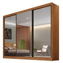 Ver imagem 1 de Guarda Roupa Atlanta 3 Portas e 8 Gavetas com 9 Espelhos Cinamomo - Novo Horizonte