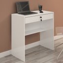 Ver imagem 1 de Mesa Escrivaninha Yasmin 1 Gaveta com Chave Branco - Pnr Móveis