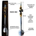 Ver imagem 6 de Bomba Chimarrão Tereré Inox 304 Banho Prata 24cm Bom Mate