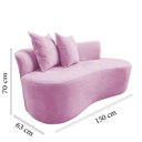 Ver imagem 2 de Namoradeira Sofá Feijão Hana Orgânica Couro Rosa Bebê
