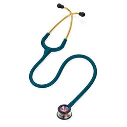 Estetoscópio 3m Littmann Classic Ii Pediatrico 2153 Azul Caribe com Rainbow e Conector Dourado - 2