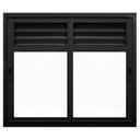 Ver imagem 1 de Janela de Alumínio Preto Vitro Correr 2 Folhas Móveis com Ventilação sem Grade Cmc Classic-120lx120a