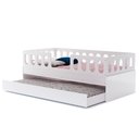 Ver imagem 2 de Cama Infantil Lara Solteiro com Cama Auxiliar Branco - Baby Mobília
