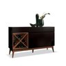 Buffet Aparador Chandon 3 Gavetas 2 Portas + Adega Preto Nat - 1