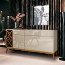 Ver imagem 1 de Buffet Grande Aparador 173cm Passion 3 Portas Gavetas Off Wh