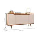 Ver imagem 3 de Buffet Louise Off White Cedro 4 Portas 3 Prateleiras MDF-MDP 160cm