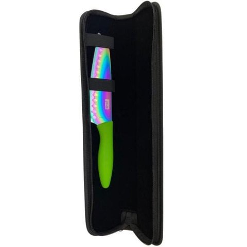 Faca Titanium Santoku 7 - Estojo Case Courinho Presente