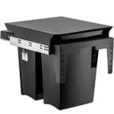 Ver imagem 2 de Lixeira Deslizante Dupla 30l Ecológica para Cozinha Master Preta