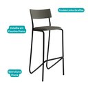 Ver imagem 5 de Banquetas Altas Cozinha Sala de Jantar C/ Encosto 2 Unidades Cor:grafite com Preto