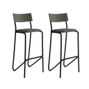 Ver imagem 1 de Banquetas Altas Cozinha Sala de Jantar C/ Encosto 2 Unidades Cor:grafite com Preto