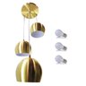 Kit Pendente Bola Dourado Escovado /3 3003 + Lâmpada - 1