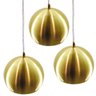 Kit Pendente Bola Dourado Escovado /3 3003 + Lâmpada - 2