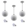Kit 3 Pendente Bola Branco/Cobre /1 3002 + Lâmpada - 1