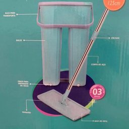 Esfregão Mop com Refil e Balde Super Pratico Flat Star Limp - 4