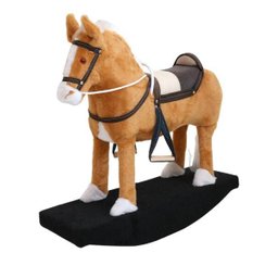 Brinquedo Cavalinho De Balanço Em Madeira E Pelúcia Crianças - 1