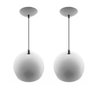 Kit 2 Pendente Bola Branco/Cromado /1 3001 - 1