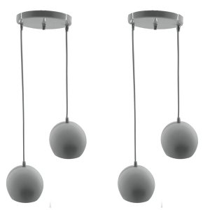 Kit 2 Pendente Bola Branco/Cromado /2 3002