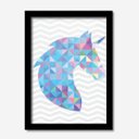 Ver imagem 1 de Quadro Decorativo Unicórnio Geométrico Listras 33cmx24cm Los Quadros