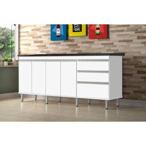 Gabinete Para Pia 2 Metros 100% Mdf Puxador Alumínio Oferta
