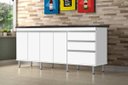 Ver imagem 1 de Gabinete para Pia 2 Metros 100% Mdf Puxador Alumínio Oferta