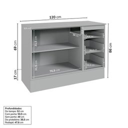 Cozinha Modulada 6 Peças 4 Aéreos 2 Balcões Nara Cabecasa Madeiramadeira - 13