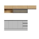 Ver imagem 4 de Cozinha Planejada 6 Peças 4 Aéreos 2 Balcões Nara CabeCasa MadeiraOriginals Marrom/Avena/Cinza Claro