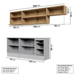 Cozinha Modulada 6 Peças 4 Aéreos 2 Balcões Nara Cabecasa Madeiramadeira - 4